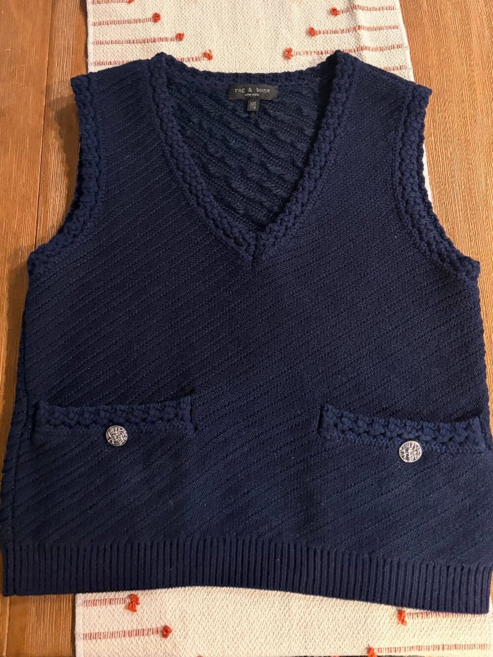 Rag & Bone Cotton-Blend V-Neck Claire Vest - Size XXS